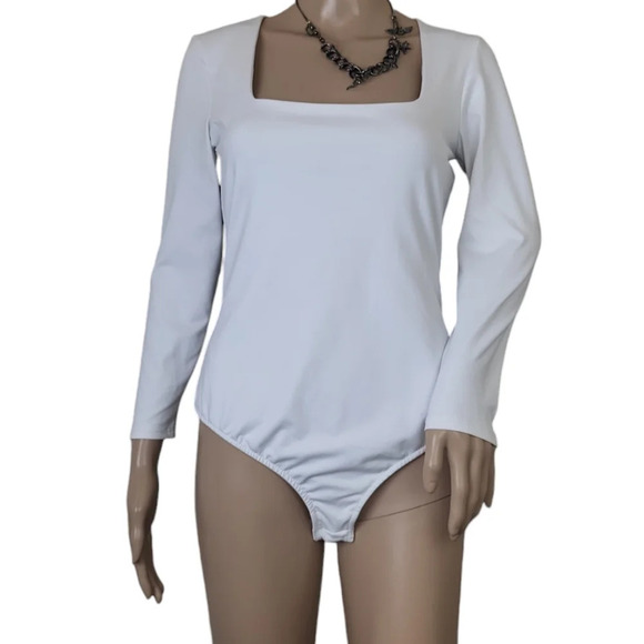 Free People Tops - Free People Truth Or Square Bodysuit White Basic